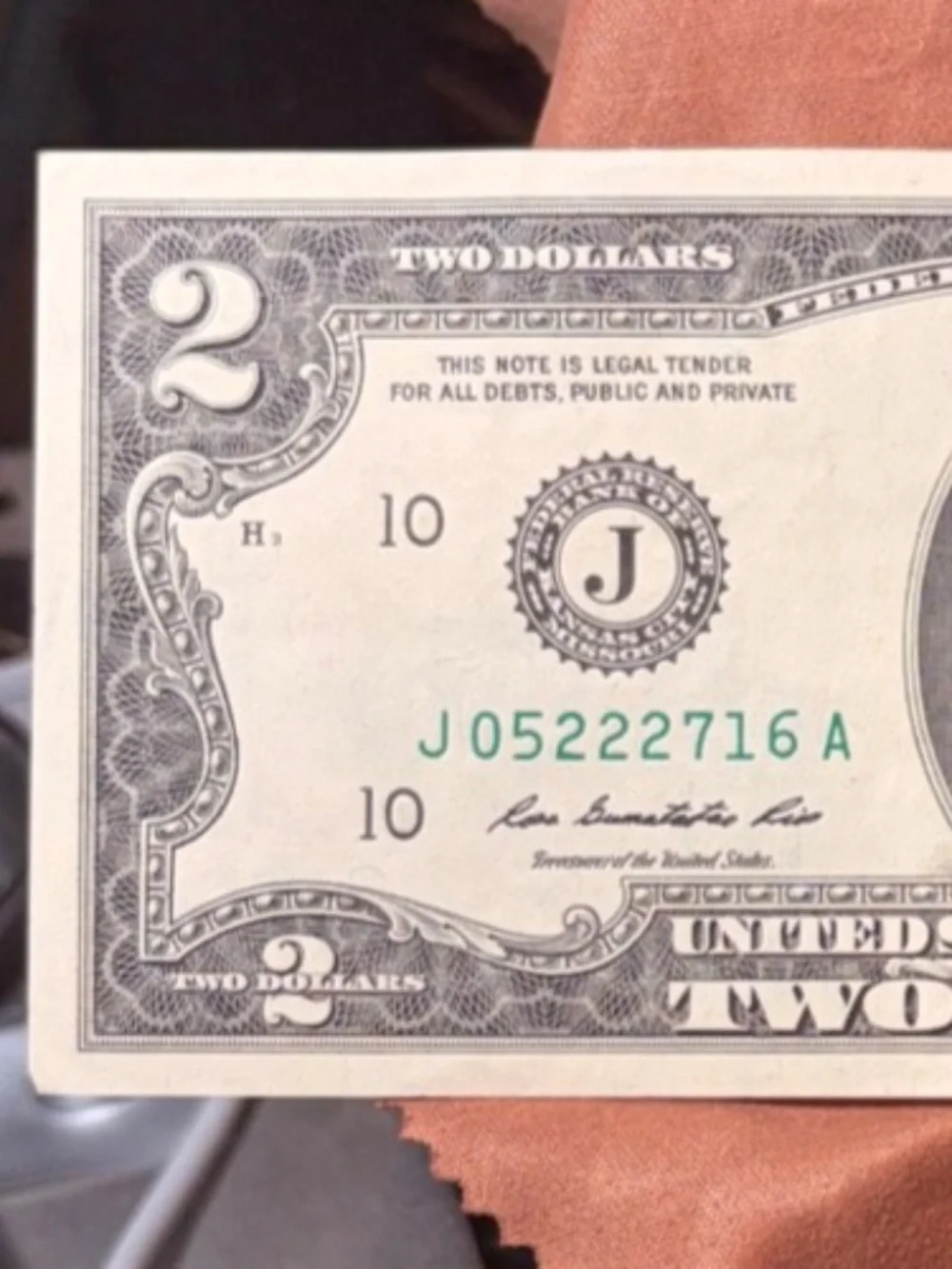 2013 $2 Fancy Triple 2s and Low Serial #J05222716A #206475914085